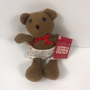 Vintage Jock Underbear Teddy Bear Plush Doll Valentine's Day Toy with Tag